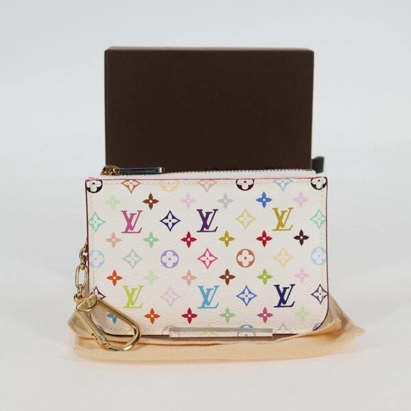 LOUIS VUITTON Monogram Multicolor Pochette Cles NM White M93734 LV Auth 125425V - Picture 15 of 16
